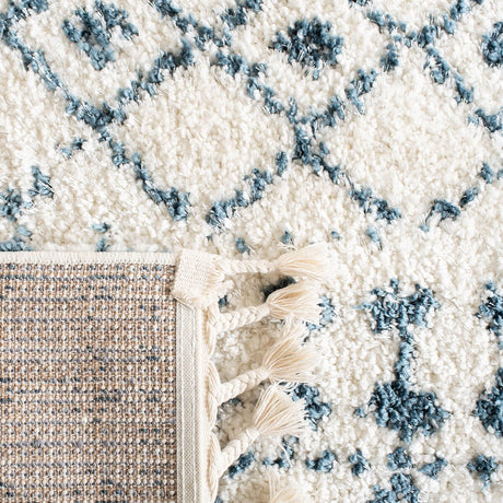 Safavieh Berber Fringe Shag Bfg519A Cream/Blue Rug.