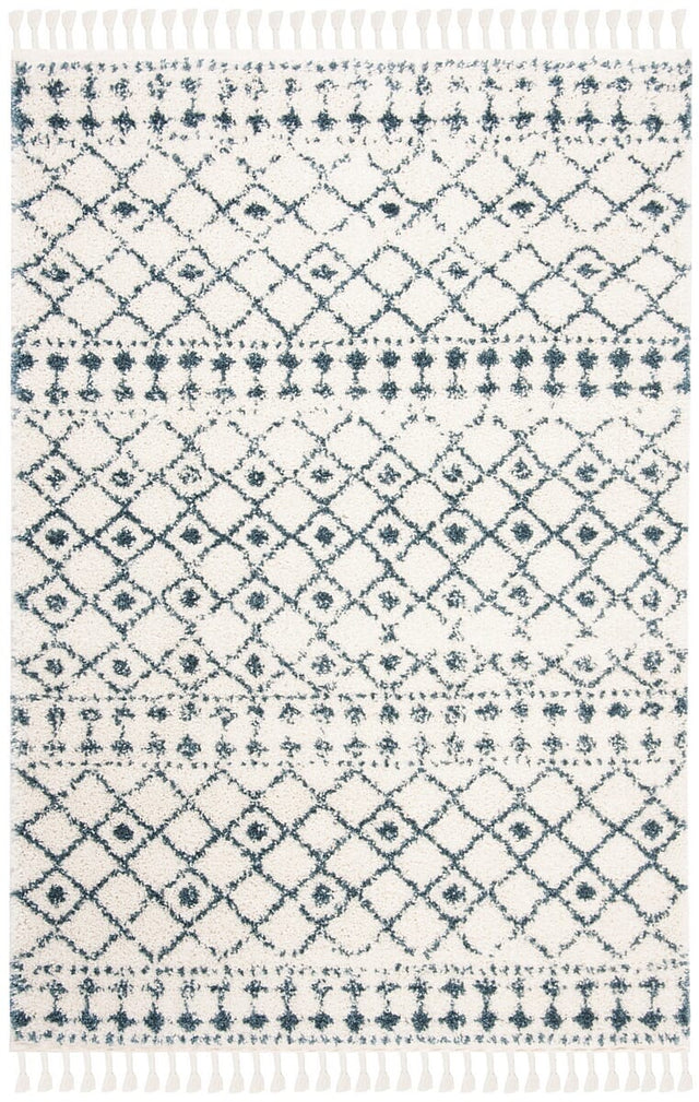 Safavieh Berber Fringe Shag Bfg519A Cream/Blue Rug.