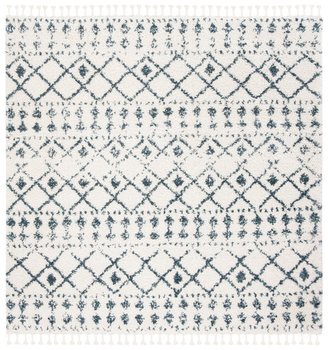 Safavieh Berber Fringe Shag Bfg519A Cream/Blue Rug.