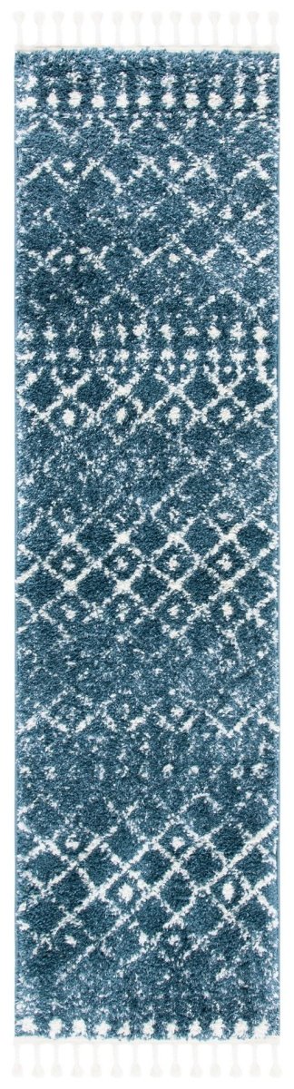 Safavieh Berber Fringe Shag Bfg519M Blue/Ivory Rugs.