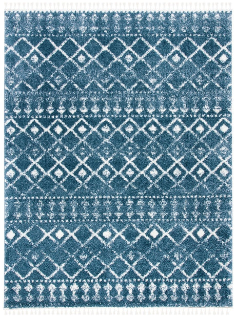 Safavieh Berber Fringe Shag Bfg519M Blue/Ivory Rugs.