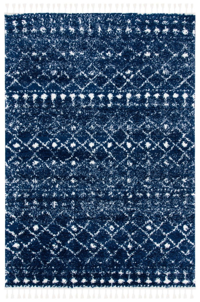 Safavieh Berber Fringe Shag Bfg519N Dark Blue/Ivory Rugs.