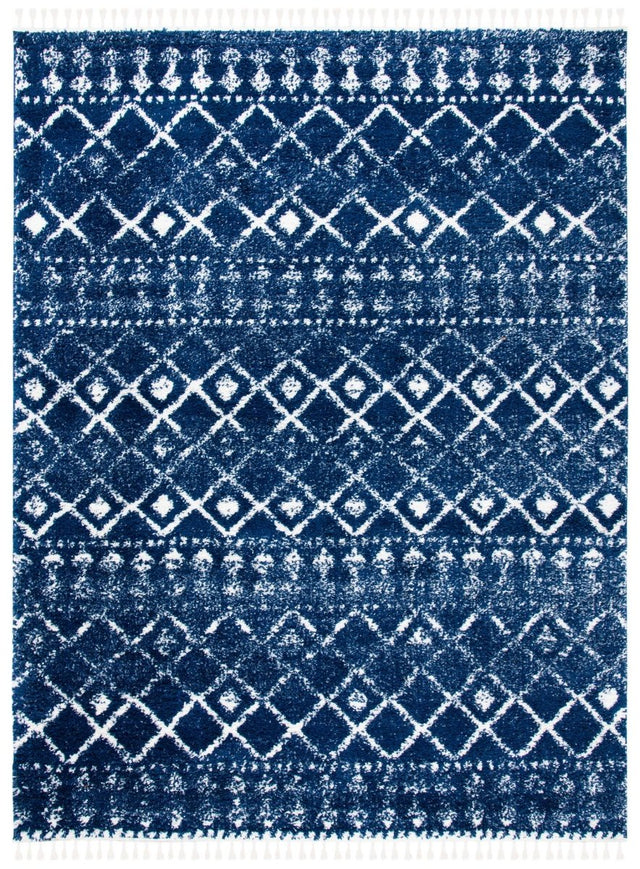 Safavieh Berber Fringe Shag Bfg519N Dark Blue/Ivory Rugs.