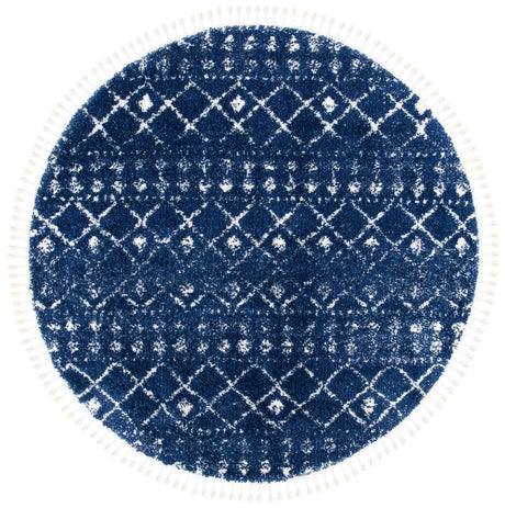 Safavieh Berber Fringe Shag Bfg519N Dark Blue/Ivory Rugs.