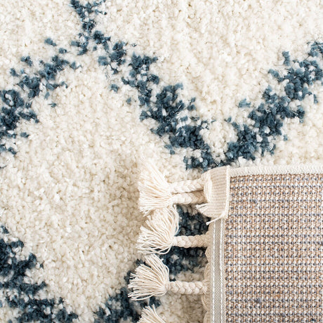 Safavieh Berber Fringe Shag Bfg524A Cream/Blue Rug.