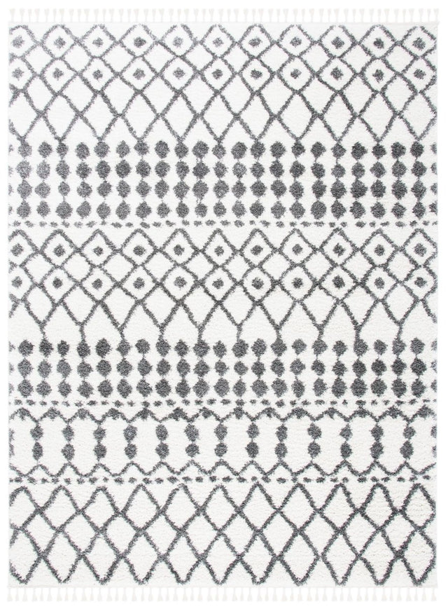 Safavieh Berber Fringe Shag Bfg538A Ivory/Dark Grey Rug.