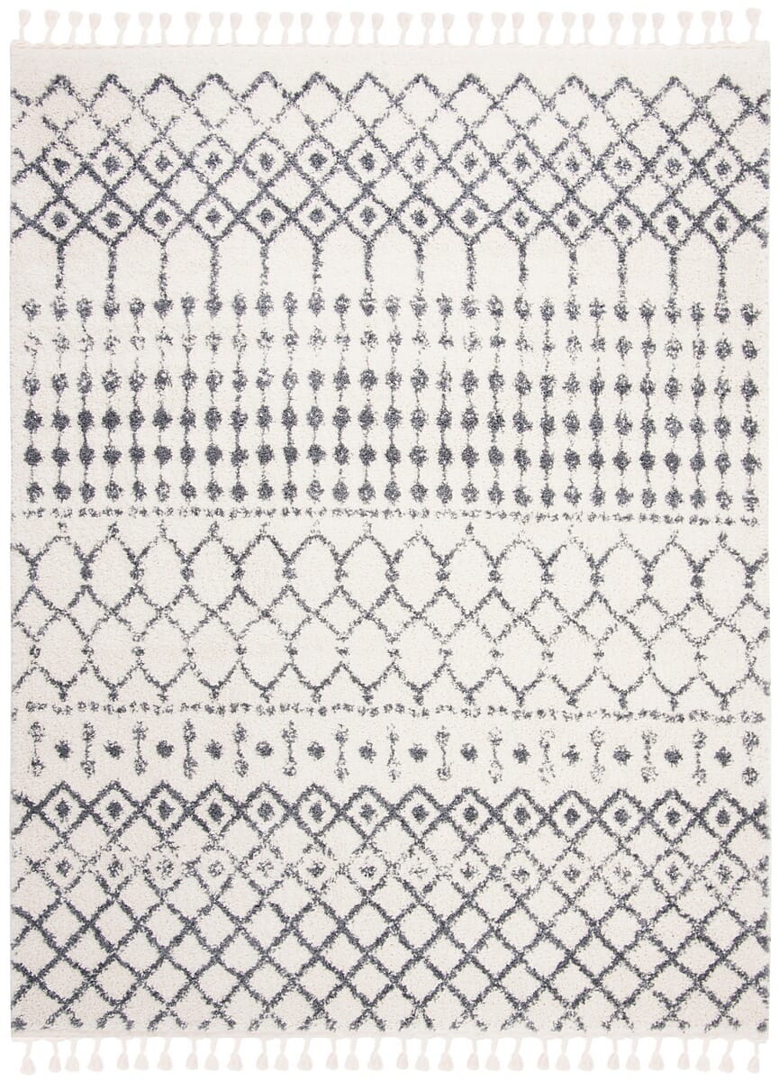 Safavieh Berber Fringe Shag Bfg540A Cream/Dark Grey Rug.