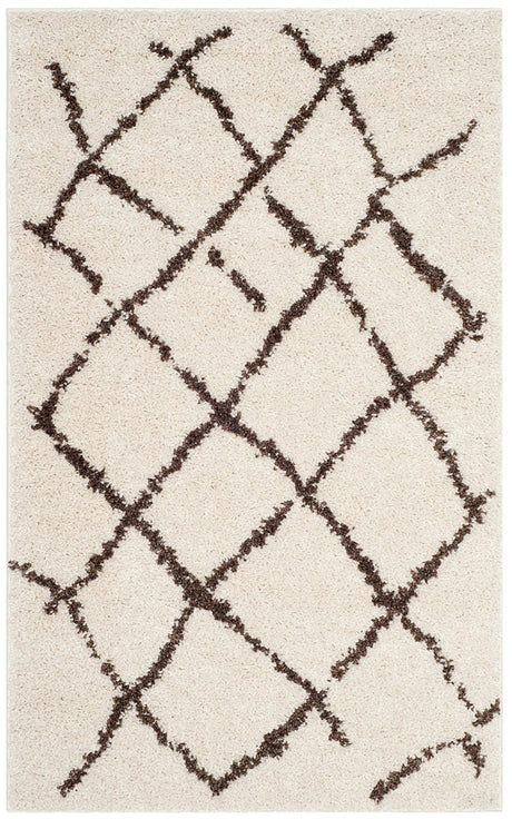 Safavieh Berber Shag Ber162A Creme / Brown Rugs.