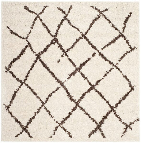 Safavieh Berber Shag Ber162A Creme / Brown Rugs.