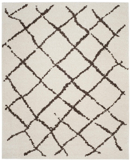 Safavieh Berber Shag Ber162A Creme / Brown Rugs.