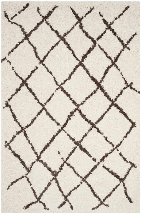 Safavieh Berber Shag Ber162A Creme / Brown Rugs.