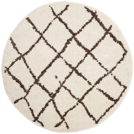 Safavieh Berber Shag Ber162A Creme / Brown Rugs.