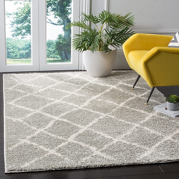 Safavieh Berber Shag Ber162B Light Grey/Cream Rug.