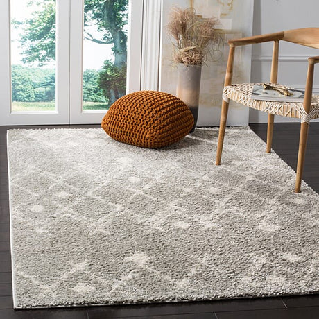 Safavieh Berber Shag Ber164B Light Grey/Cream Rug.