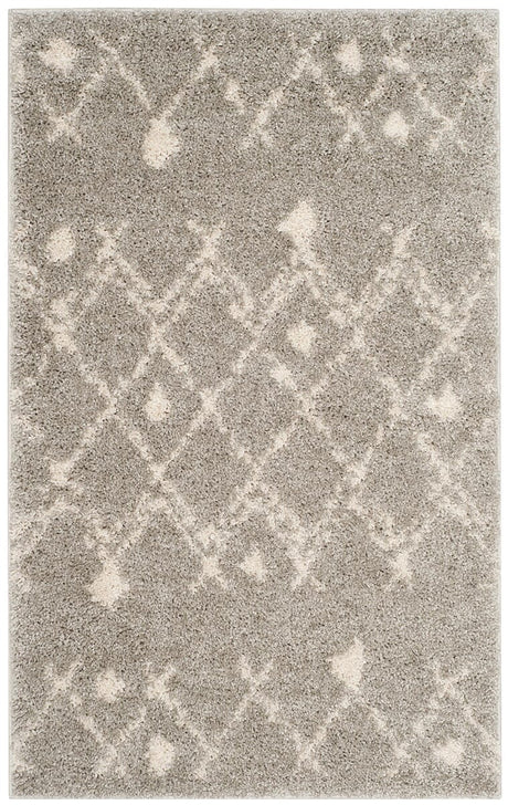 Safavieh Berber Shag Ber164B Light Grey/Cream Rug.