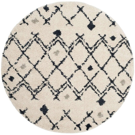 Safavieh Berber Shag Ber164D Cream/Navy Rug.