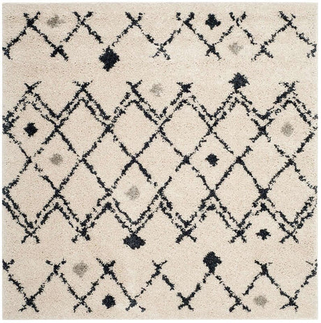 Safavieh Berber Shag Ber164D Cream/Navy Rug.