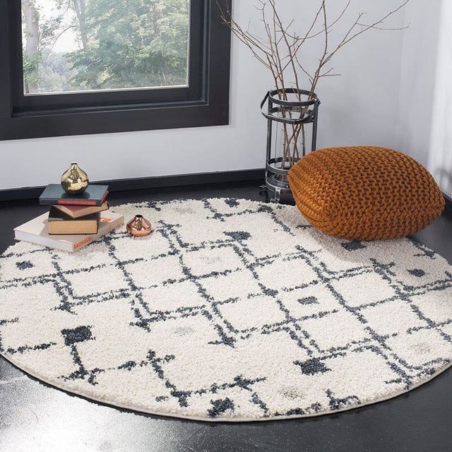 Safavieh Berber Shag Ber164D Cream/Navy Rug.