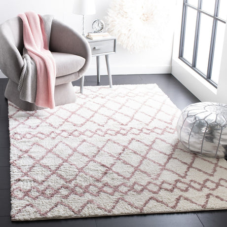 Safavieh Berber Shag Ber165A Ivory/Light Rose Rugs.