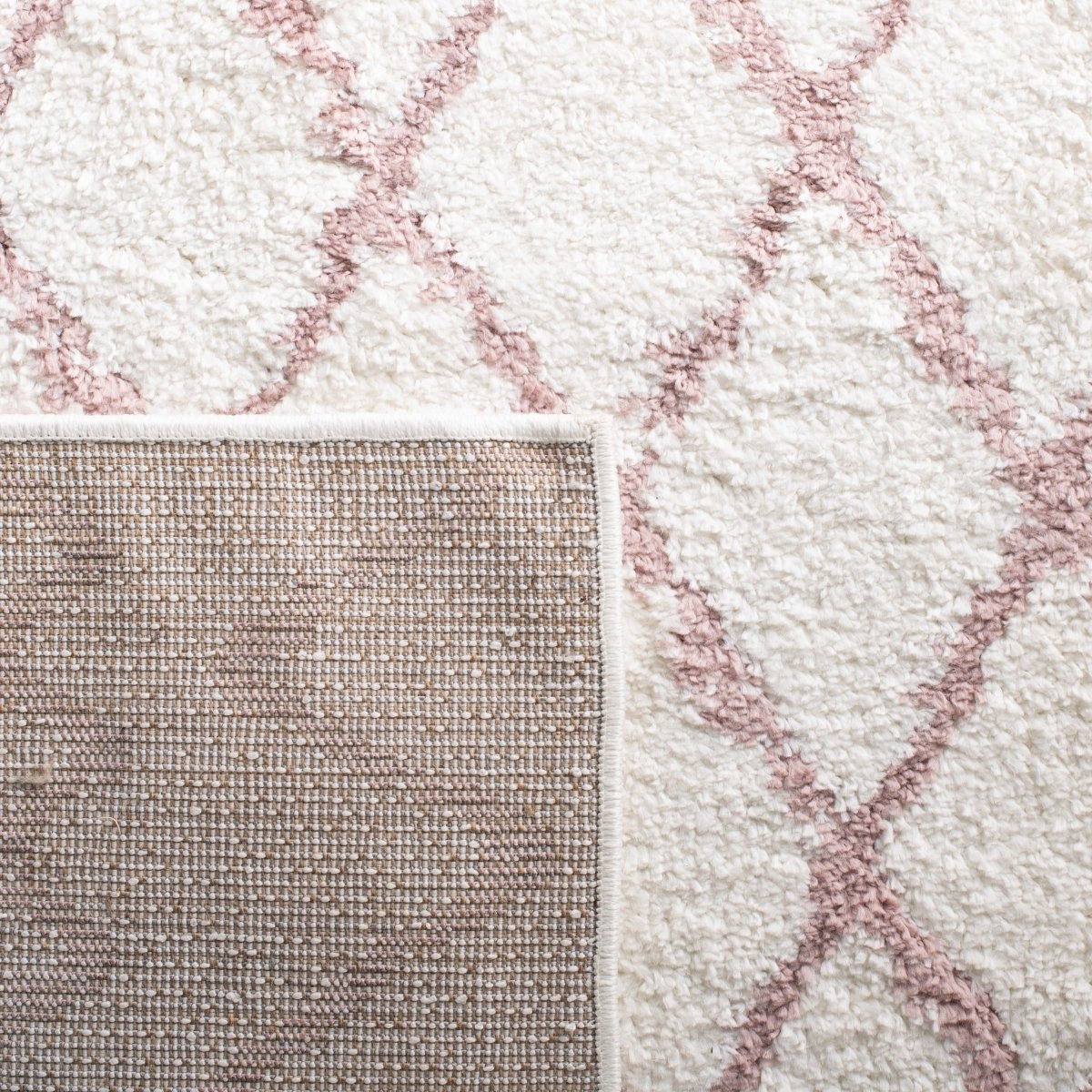 Safavieh Berber Shag Ber165A Ivory/Light Rose Rugs.
