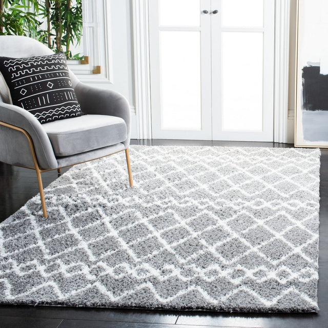 Safavieh Berber Shag Ber165B Light Grey/Cream Rug.