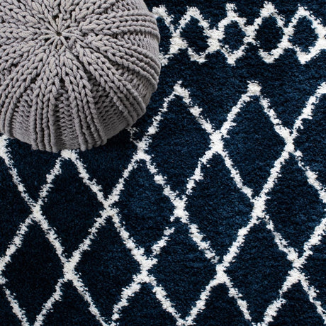 Safavieh Berber Shag Ber165N Navy/Ivory Rugs.