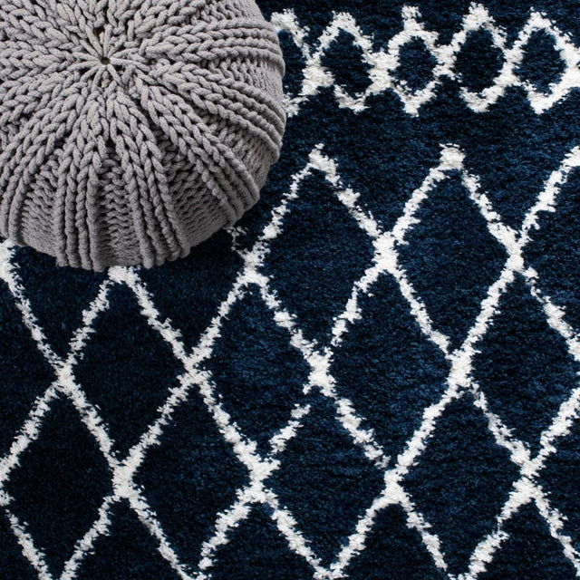 Safavieh Berber Shag Ber165N Navy/Ivory Rugs.