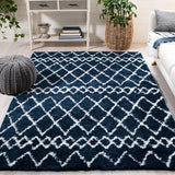 Safavieh Berber Shag Ber165N Navy/Ivory Rugs.