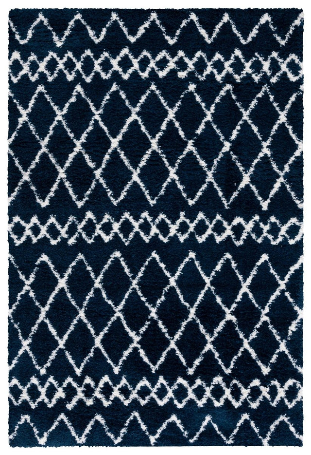 Safavieh Berber Shag Ber165N Navy/Ivory Rugs.