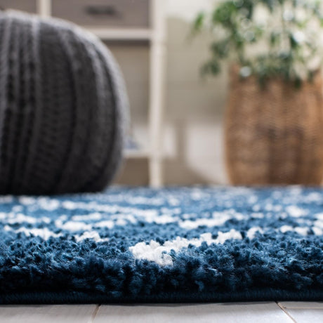 Safavieh Berber Shag Ber165N Navy/Ivory Rugs.