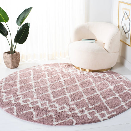 Safavieh Berber Shag Ber165U Light Rose/Ivory Rugs.