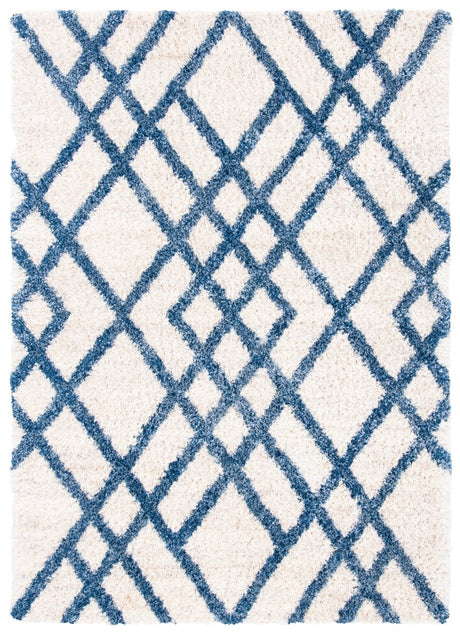Safavieh Berber Shag Ber214B Ivory/Blue Rugs.