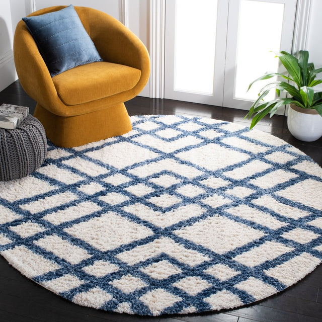 Safavieh Berber Shag Ber214B Ivory/Blue Rugs.