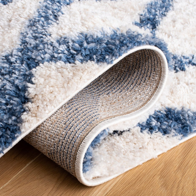 Safavieh Berber Shag Ber214B Ivory/Blue Rugs.
