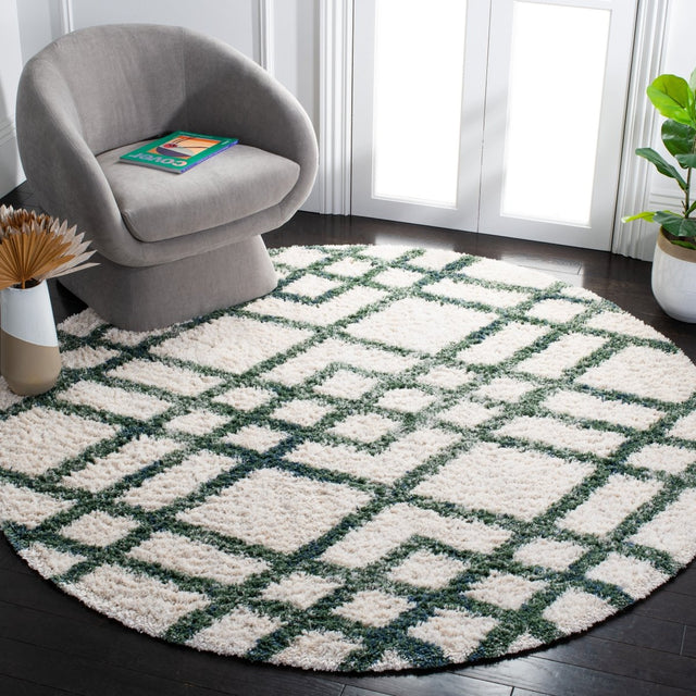 Safavieh Berber Shag Ber214C Ivory/Green Rugs.