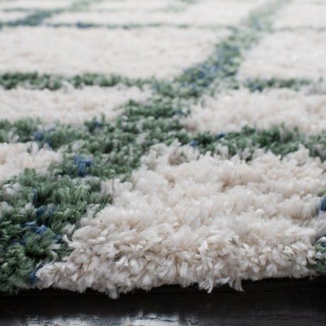 Safavieh Berber Shag Ber214C Ivory/Green Rugs.