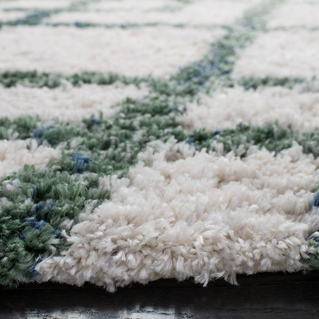 Safavieh Berber Shag Ber214C Ivory/Green Rugs.