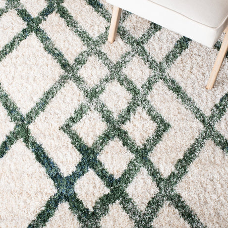 Safavieh Berber Shag Ber214C Ivory/Green Rugs.