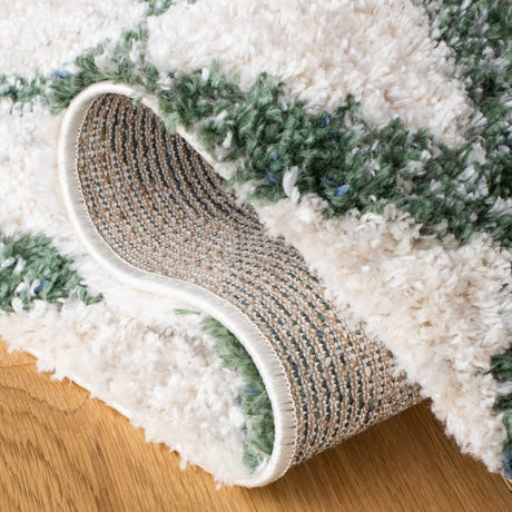 Safavieh Berber Shag Ber214C Ivory/Green Rugs.