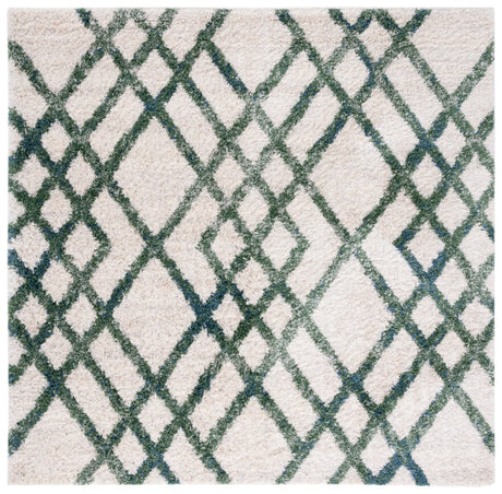 Safavieh Berber Shag Ber214C Ivory/Green Rugs.