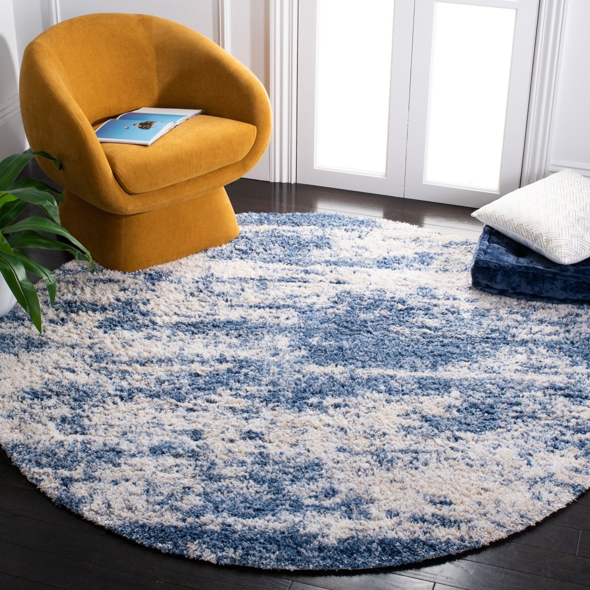 Safavieh Berber Shag Ber219B Beige/Blue Rugs.