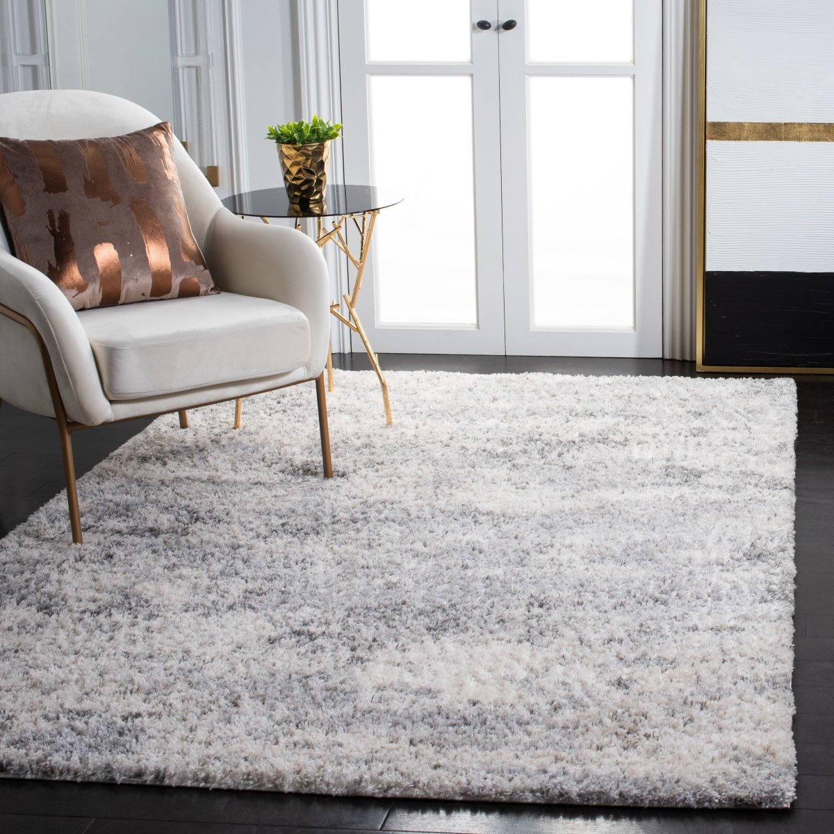 Safavieh Berber Shag Ber272A Ivory/Beige Rugs.