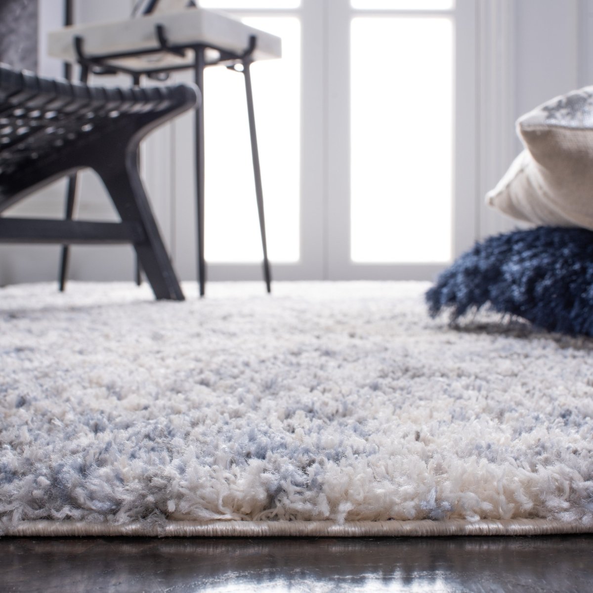 Safavieh Berber Shag Ber274A Ivory/Grey Rugs.