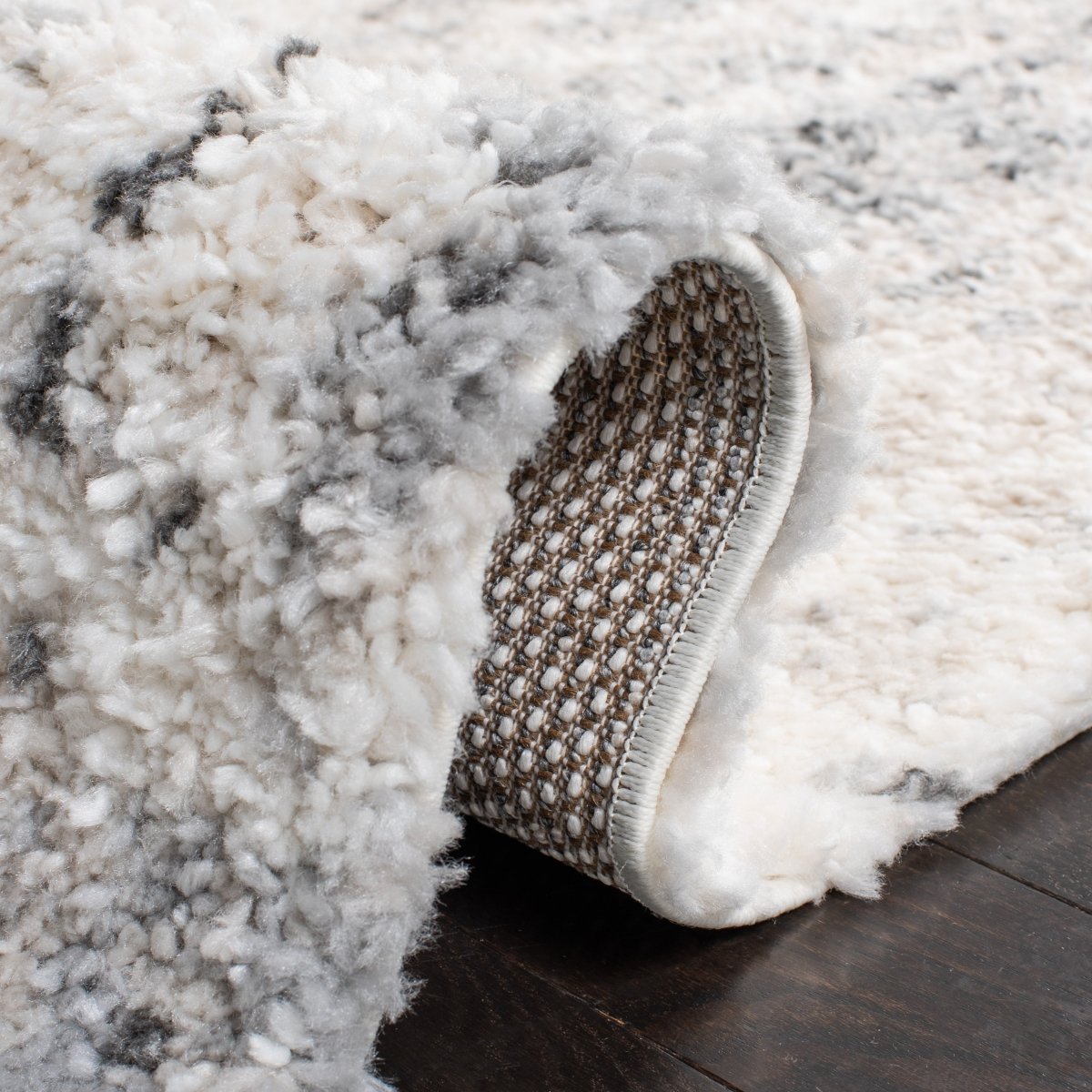 Safavieh Berber Shag Ber408A Ivory/Grey Rugs.