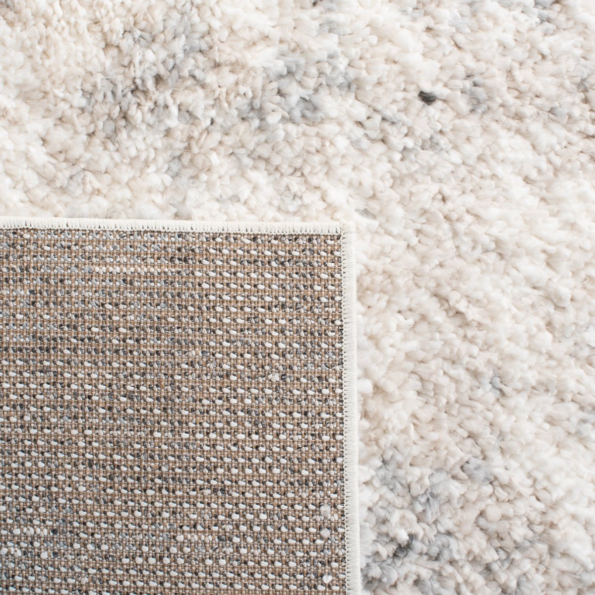 Safavieh Berber Shag Ber408A Ivory/Grey Rugs.