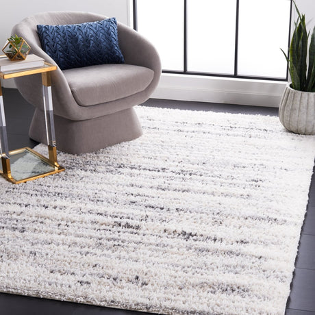 Safavieh Berber Shag Ber424A Ivory/Grey Rug.