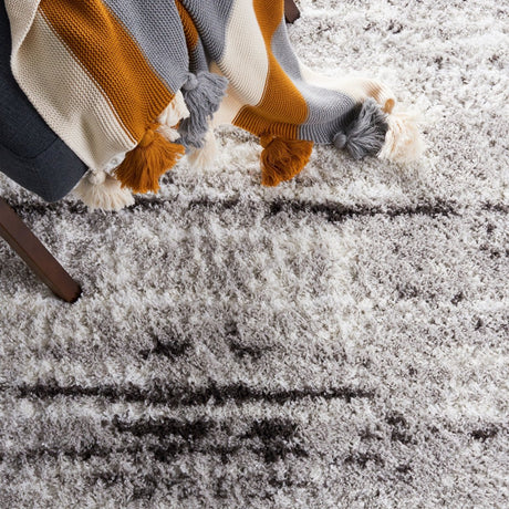 Safavieh Berber Shag Ber539F Grey/Dark Grey Rug.