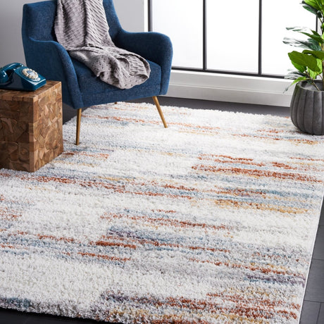 Safavieh Berber Shag Ber541A Blue Rust/Ivory Rug.