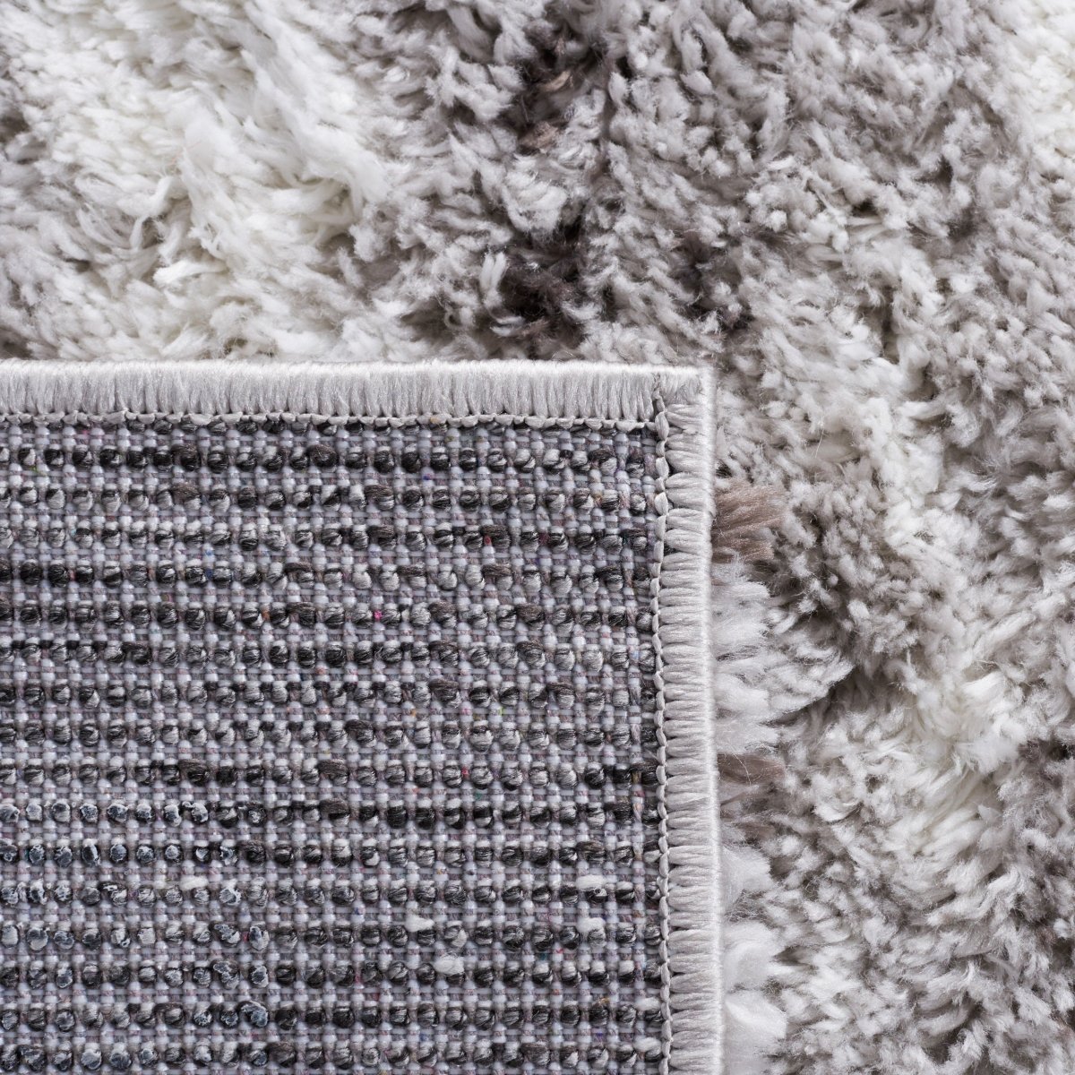 Safavieh Berber Shag Ber543F Grey/Dark Grey Rug.