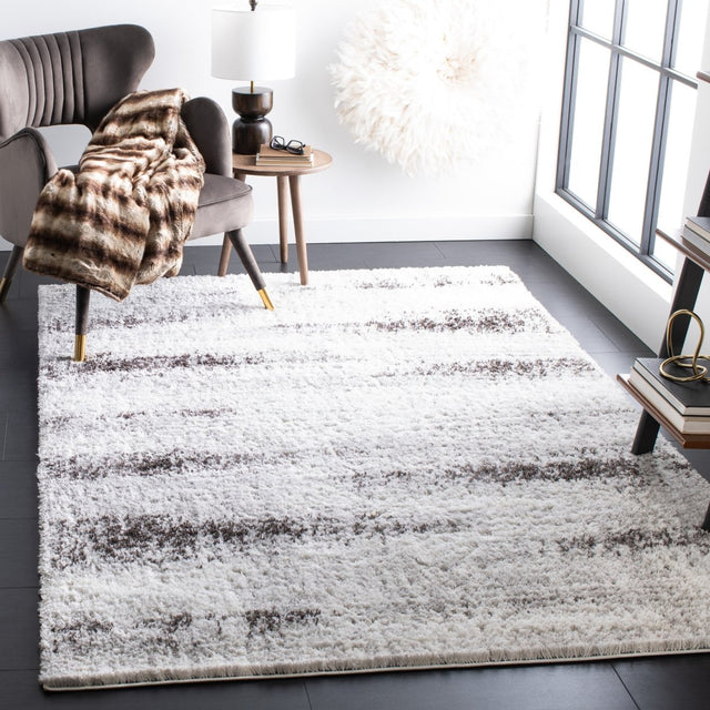 Safavieh Berber Shag Ber551F Grey/Dark Grey Rug.